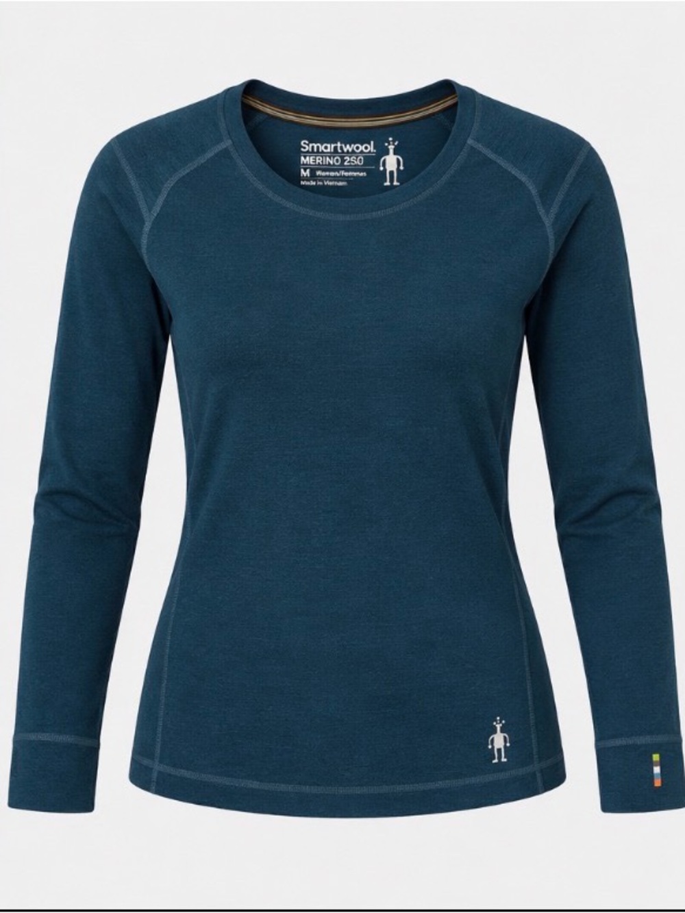Smartwool Women's Merino 250 Long Sleeve Crew in Teal Blue